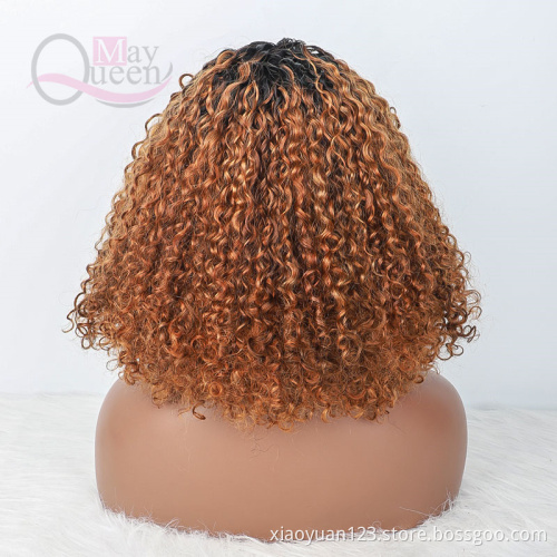 bouncy pixie curls afro kinky trendy brazilian cheap white bob blonde ombre braided human hair lace wigs with top quality